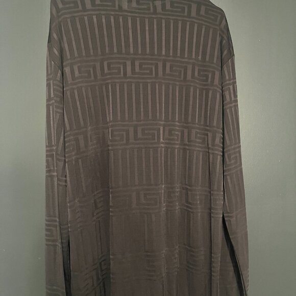 Maxini Collezione Long Sleeve Sheer Shirt with Pattern XL - Picture 3 of 4